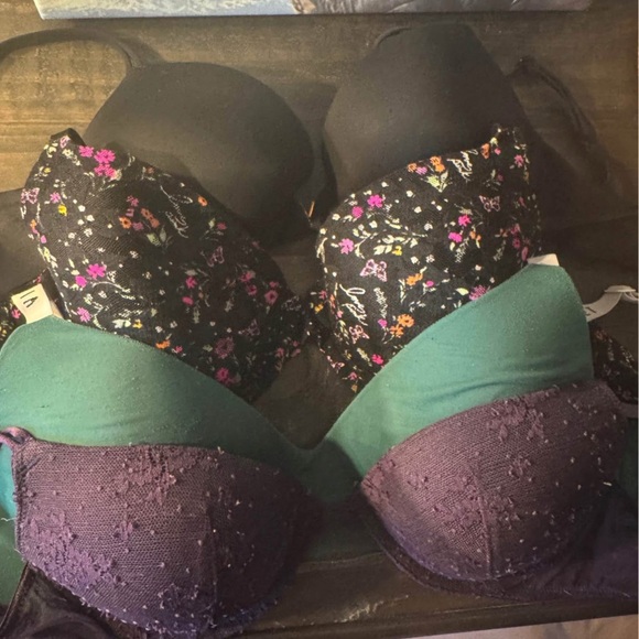 Victoria's Secret Other - Victoria's Secret Black, Green, and Purple Bra Set